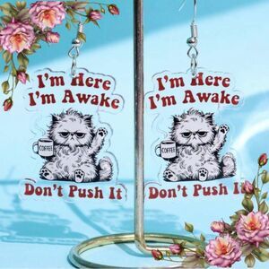 Cat-Themed funny dangle Earrings‎